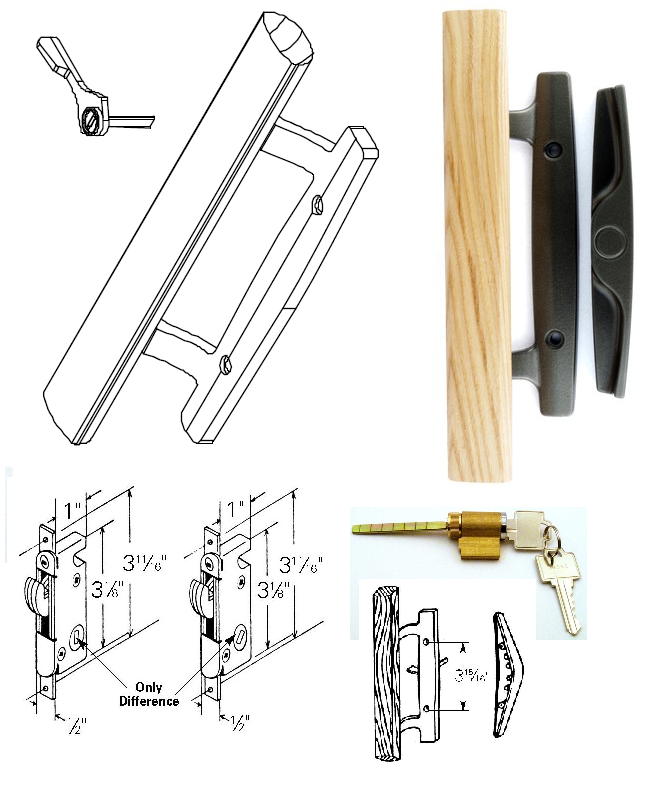 Marvin Integrity Old Style Sliding Patio Door Locking Handle Set All