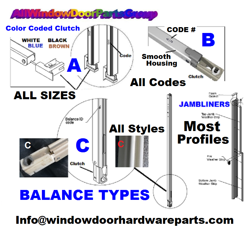 Double Hung Window Balance Tube Pairs Marvin and Integrity 30" 38